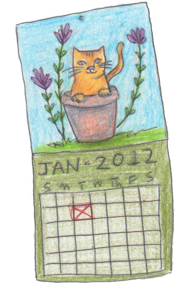 Drawing of 2012 calendar